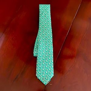 NWT Vineyard Vines lighthouse aqua silk tie